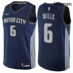 Womens Nike Detroit Pistons 6 Terry Mills Swingman Navy Blue NBA Jersey City Edition