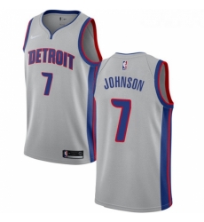 Womens Nike Detroit Pistons 7 Stanley Johnson Swingman Silver NBA Jersey Statement Edition