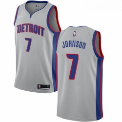Womens Nike Detroit Pistons 7 Stanley Johnson Swingman Silver NBA Jersey Statement Edition