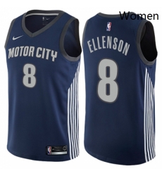 Womens Nike Detroit Pistons 8 Henry Ellenson Swingman Navy Blue NBA Jersey City Edition