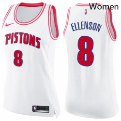 Womens Nike Detroit Pistons 8 Henry Ellenson Swingman WhitePink Fashion NBA Jersey
