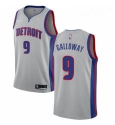 Womens Nike Detroit Pistons 9 Langston Galloway Swingman Silver NBA Jersey Statement Edition 