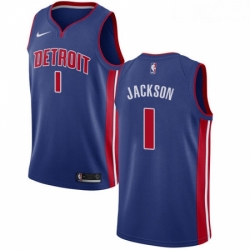 Youth Nike Detroit Pistons 1 Reggie Jackson Swingman Royal Blue Road NBA Jersey Icon Edition