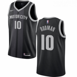 Youth Nike Detroit Pistons 10 Dennis Rodman Swingman Black NBA Jersey City Edition