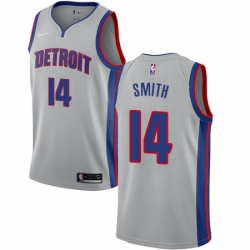 Youth Nike Detroit Pistons 14 Ish Smith Authentic Silver NBA Jersey Statement Edition