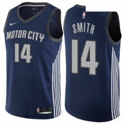 Youth Nike Detroit Pistons 14 Ish Smith Swingman Navy Blue NBA Jersey City Edition