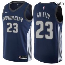 Youth Nike Detroit Pistons 23 Blake Griffin Swingman Navy Blue NBA Jersey City Edition 