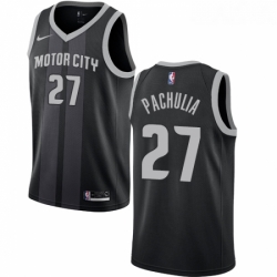Youth Nike Detroit Pistons 27 Zaza Pachulia Swingman Black NBA Jersey City Edition 