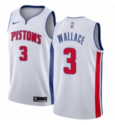 Youth Nike Detroit Pistons 3 Ben Wallace Authentic White Home NBA Jersey Association Edition
