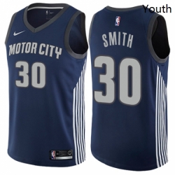 Youth Nike Detroit Pistons 30 Joe Smith Swingman Navy Blue NBA Jersey City Edition