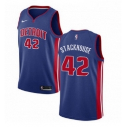Youth Nike Detroit Pistons 42 Jerry Stackhouse Swingman Royal Blue Road NBA Jersey Icon Edition