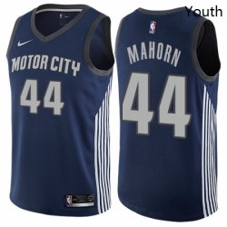 Youth Nike Detroit Pistons 44 Rick Mahorn Swingman Navy Blue NBA Jersey City Edition