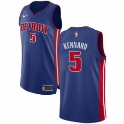 Youth Nike Detroit Pistons 5 Luke Kennard Authentic Royal Blue Road NBA Jersey Icon Edition 