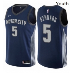 Youth Nike Detroit Pistons 5 Luke Kennard Swingman Navy Blue NBA Jersey City Edition 