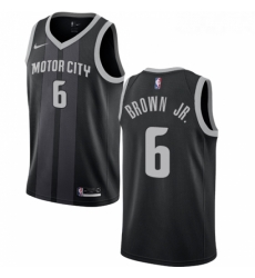 Youth Nike Detroit Pistons 6 Bruce Brown Jr Swingman Black NBA Jersey City Edition 