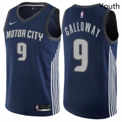 Youth Nike Detroit Pistons 9 Langston Galloway Swingman Navy Blue NBA Jersey City Edition 