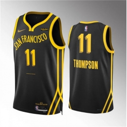 Men Golden State Warriors 11 Klay Thompson Black 2023 24 City Edition Stitched Basketball Jersey