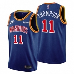 Men Golden State Warriors 11 Klay Thompson Men Nike Releases Classic Edition NBA 75th Anniversary Jersey Blue