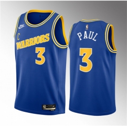 Men Golden State Warriors 3 Chris Paul Blue Classic Edition Stitched Basketball Jersey
