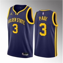 Men Golden State Warriors 3 Chris Paul Navy Statement Edition Stitched Basketball Jersey