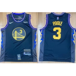 Men Golden State Warriors 3 Jordan Poole 75th Anniversary 2021 2022 City Edition NBA Jersey
