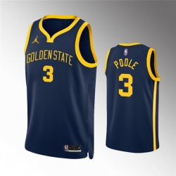 Men Golden State Warriors 3 Jordan Poole Navy Statement EditionStitched Jersey