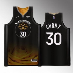 Men Golden State Warriors 30 Stephen Curry 2022 2023 Black City Edition Stitched Basketball Jersey