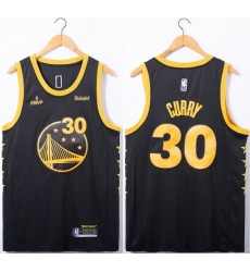 Men Golden State Warriors 30 Stephen Curry Black FMVP Stitched Jersey