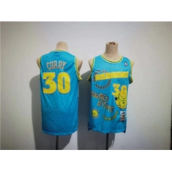 Men Golden State Warriors 30 Stephen Curry Blue Throwback Stitched Jersey