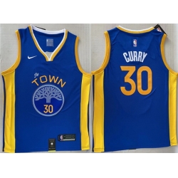 Men Golden State Warriors 30 Stephen Curry Royal Stitched Jersey