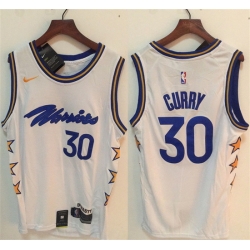 Men Golden State Warriors 30 Stephen Curry White Stitched Jersey