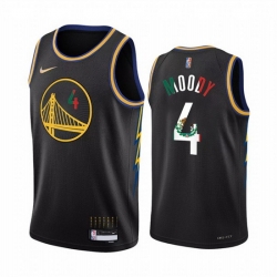 Men Golden State Warriors 4 Moses Moody 2022 Black Special Mexico City Edition Stitched Jersey