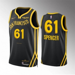 Men Golden State Warriors 61 Pat Spencer Black 2023 24 City Edition Stitched Basketball Jersey