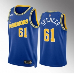 Men Golden State Warriors 61 Pat Spencer Blue Classic Edition Stitched Basketball Jersey