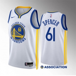 Men Golden State Warriors 61 Pat Spencer White Association Edition Stitched Basketball Jersey