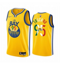 Men Golden State Warriors 95 Juan Toscano Anderson 2022 Gold Special Mexico Statement Edition Stitched Jersey