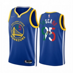 Men Golden State Warriors 95 Juan Toscano Anderson 2022 Royal Special Mexico Icon Edition Stitched Jersey