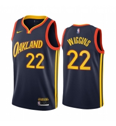 Men Nike Golden State Warriors 22 Andrew Wiggins Navy NBA Swingman 2020 21 City Edition Jersey