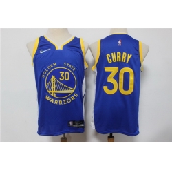 Men Nike Golden State Warriors 30 Stephen Curry Blue Nike Diamond 75th Anniversary City Edition Swingman Jersey