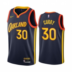 Men Nike Golden State Warriors 30 Stephen Curry Navy NBA Swingman 2020 21 City Edition Jersey