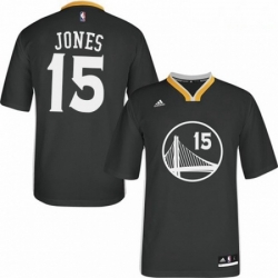 Mens Adidas Golden State Warriors 15 Damian Jones Authentic Black Alternate NBA Jersey