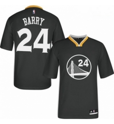 Mens Adidas Golden State Warriors 24 Rick Barry Authentic Black Alternate NBA Jersey