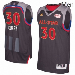Mens Adidas Golden State Warriors 30 Stephen Curry Authentic Charcoal 2017 All Star NBA Jersey