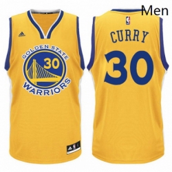 Mens Adidas Golden State Warriors 30 Stephen Curry Swingman Gold NBA Jersey
