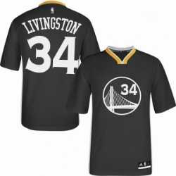 Mens Adidas Golden State Warriors 34 Shaun Livingston Authentic Black Alternate NBA Jersey 