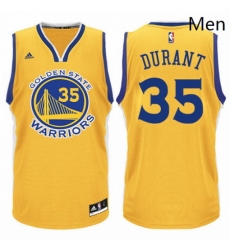 Mens Adidas Golden State Warriors 35 Kevin Durant Swingman Gold NBA Jersey