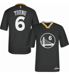 Mens Adidas Golden State Warriors 6 Nick Young Authentic Black Alternate NBA Jersey 