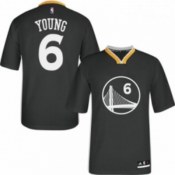 Mens Adidas Golden State Warriors 6 Nick Young Authentic Black Alternate NBA Jersey 