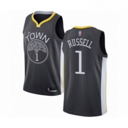 Mens Golden State Warriors 1 DAngelo Russell Authentic Black Basketball Jersey Statement Edition 