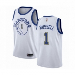 Mens Golden State Warriors 1 DAngelo Russell Authentic White Hardwood Classics Basketball Jersey 